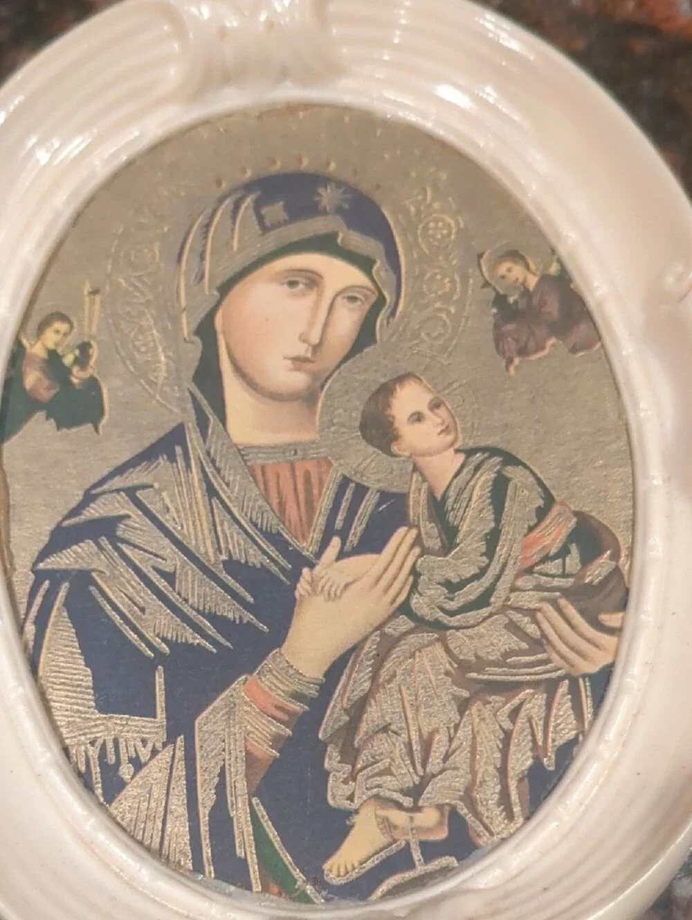 Vintage Our Lady Of Perpetual Help Wall Plaque